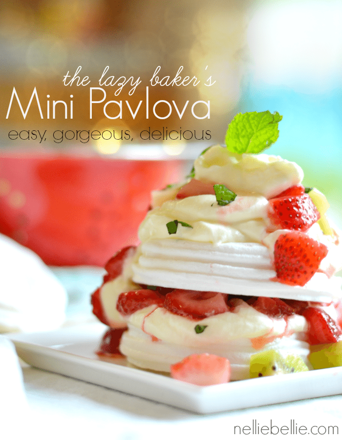 mini pavlovas are so easy to make with pre-packaged meringue cookies! 