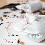 Make your own diy tea bags from coffee filters. Perfect for when you want to use loose-leaf. Or for gifting.