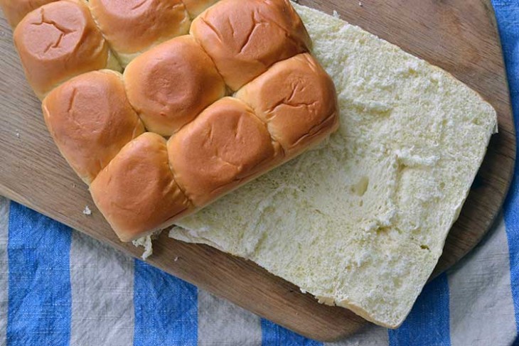 sliced hawaiian rolls are perfect for party sandwiches.