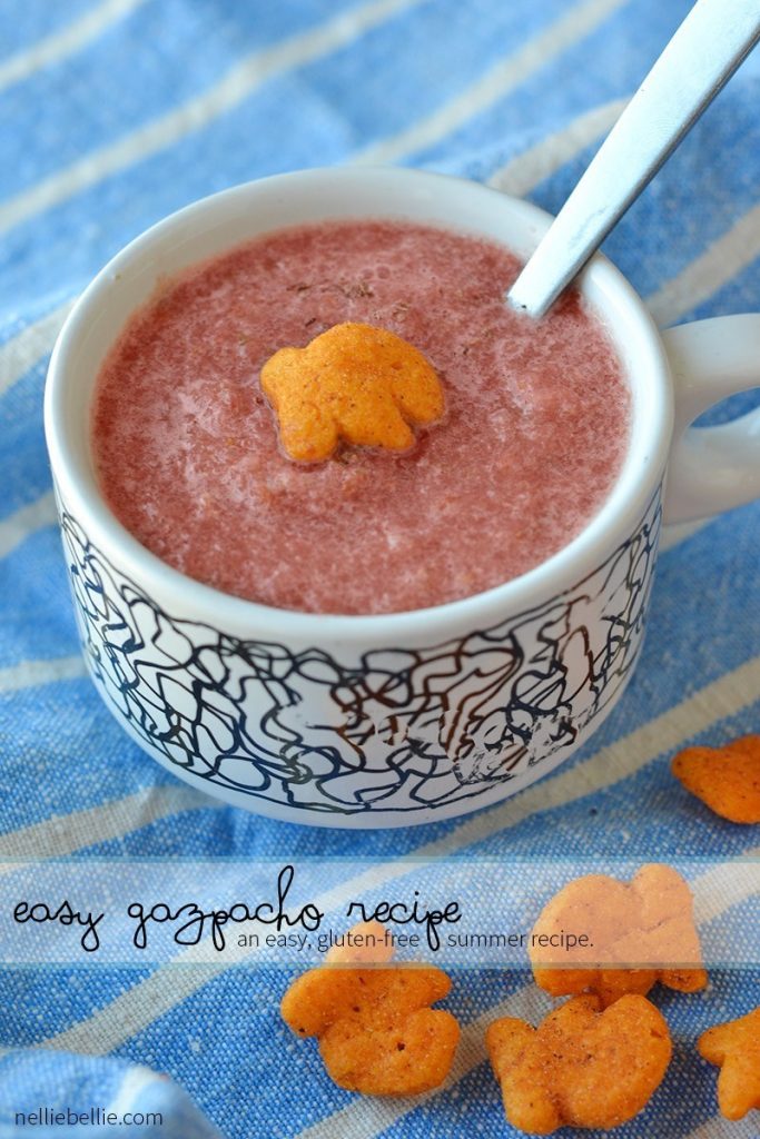 Easy Gazpacho recipe. a Gluten-free summer soup recipe! #GoldfishTales