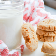 easy 3 ingredient peanut butter cookie recipe. Gluten-free and dairy-free!