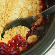 strawberry dump cake in crockpot