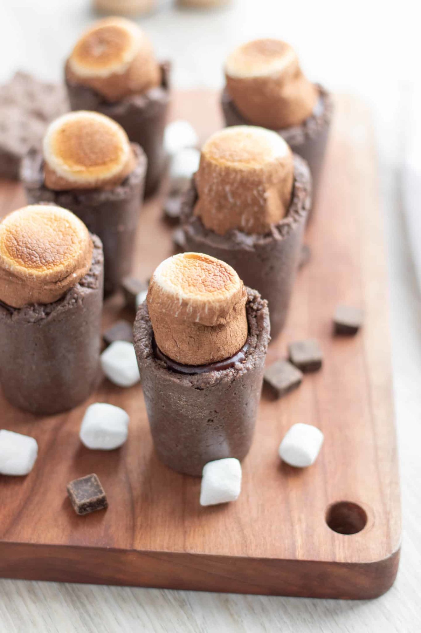 S'mores Shots in Chocolate Glasses