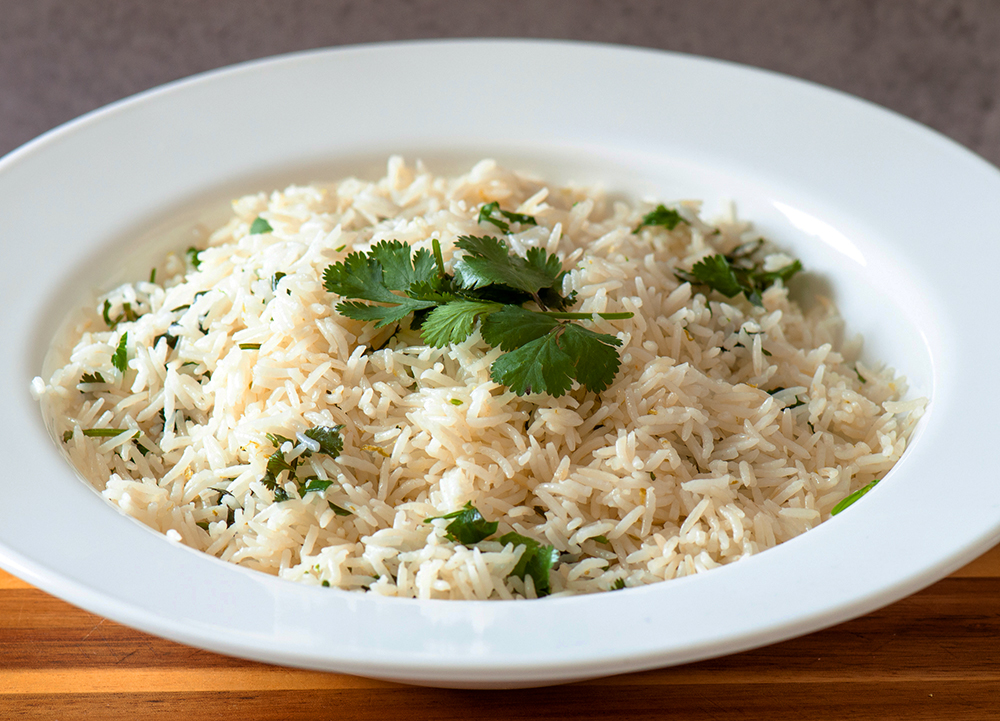 Cilantro lime rice in a bowl