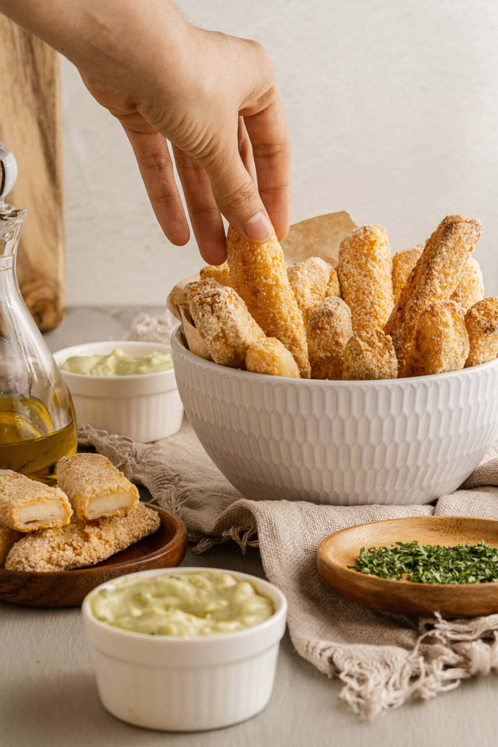 Crispy Baked Halloumi Fries Recipe (gluten Free ) With Avocado Dipping ...