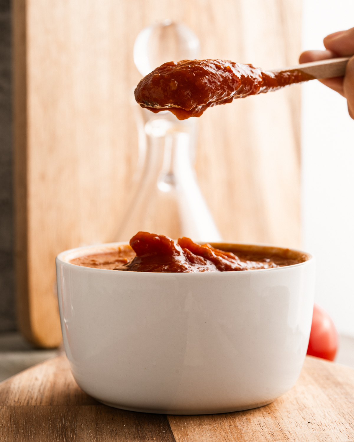 a spoonful of homemade ketchup