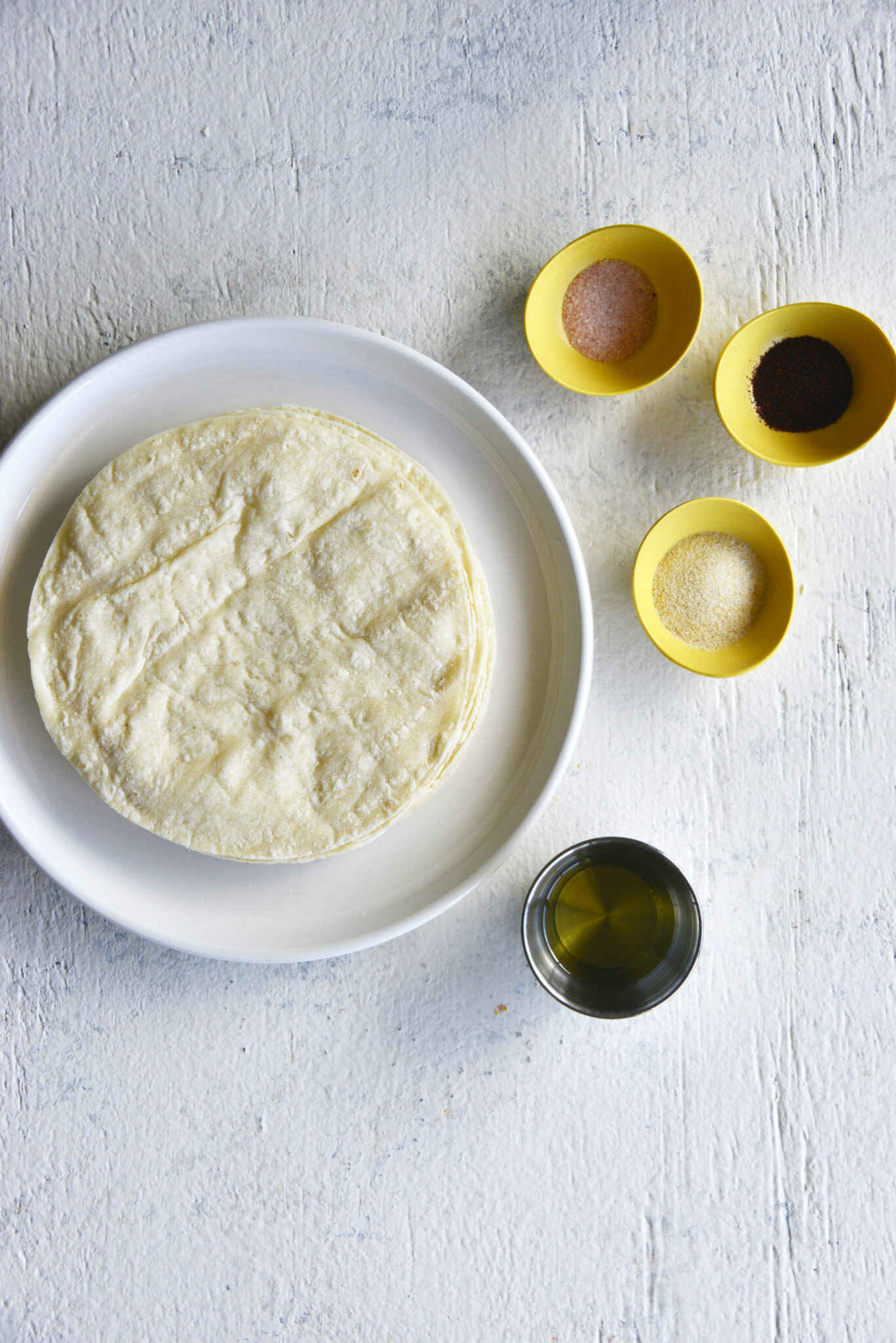 White corn tortillas with seasonings