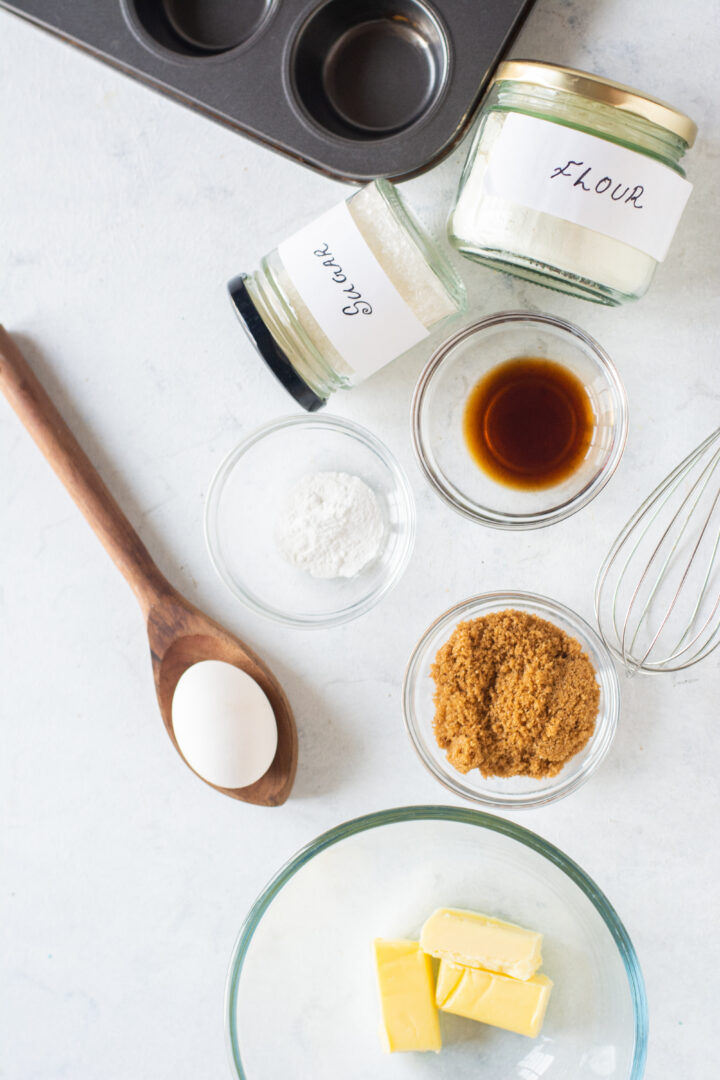 Ingredients for Caramel filled cookie cups