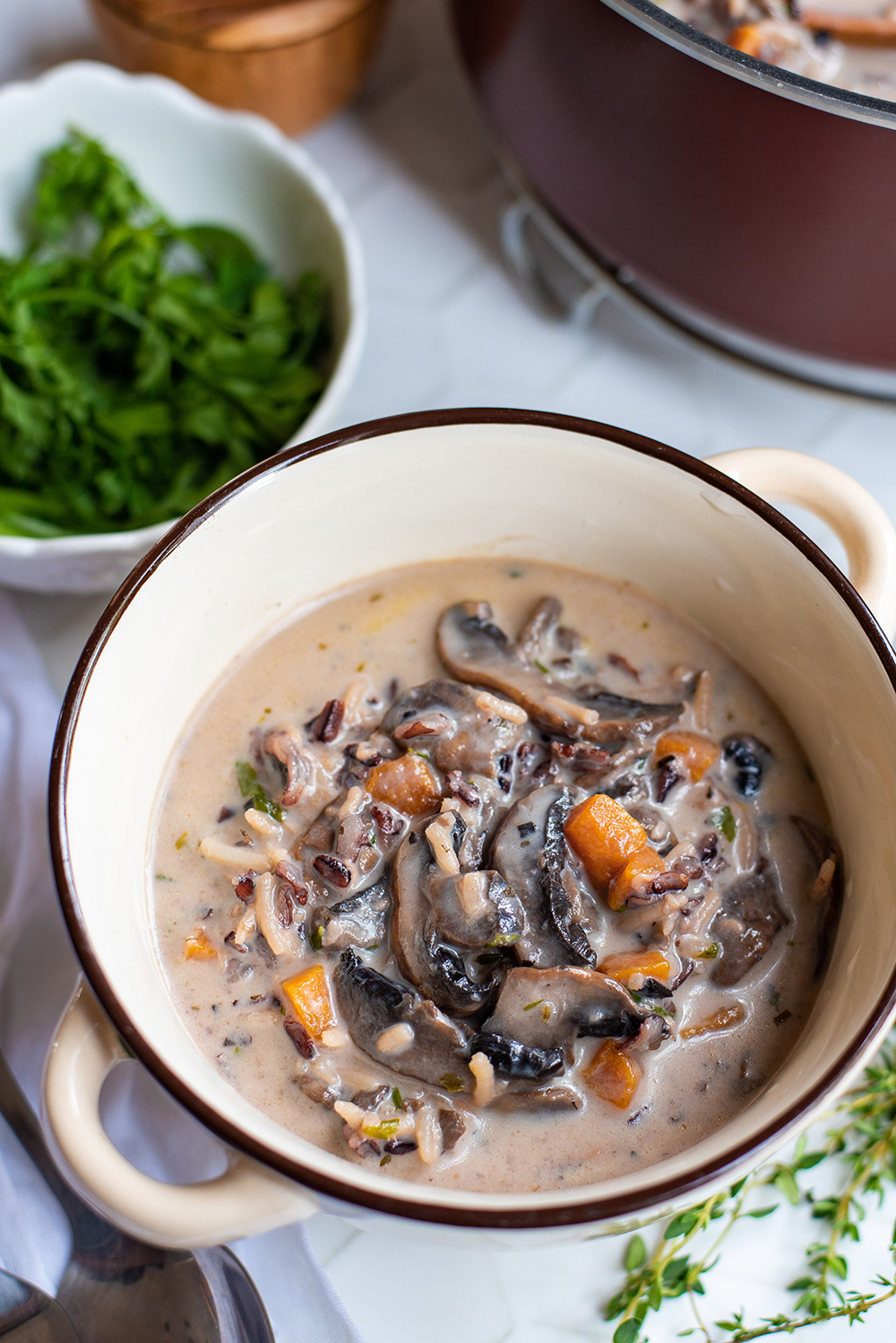 mushroom and rice soup