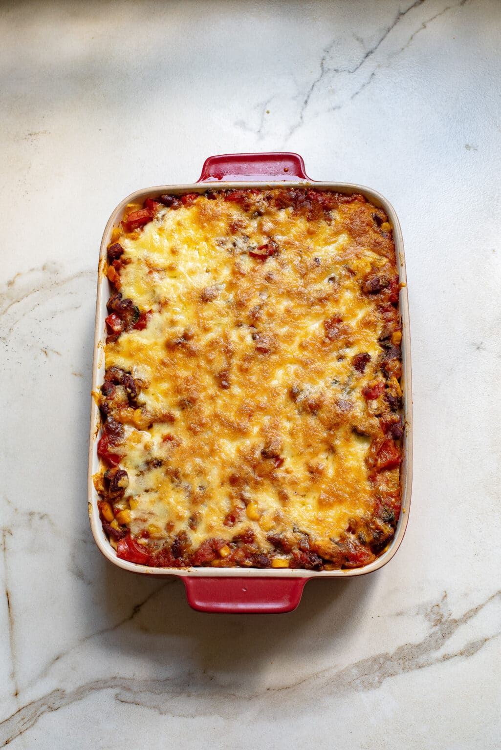 Mexican Tortilla Casserole -- vegetarian, fast, and a family favorite!