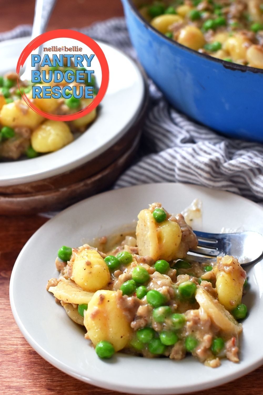 Creamy Gnocchi Alfredo with sweet peas and water chestnuts