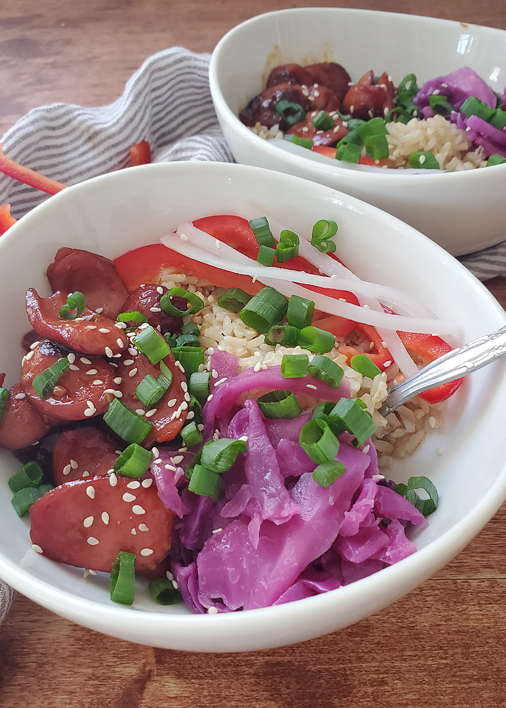 Simple hot dogs and rice #bento