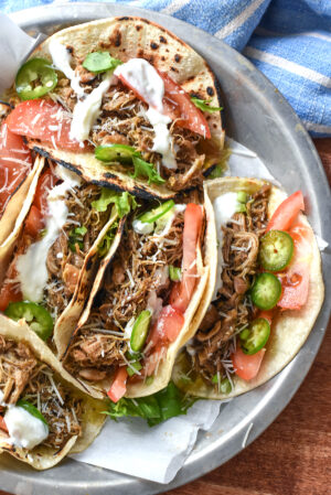 Instant Pot Shredded Jerk Chicken Tacos