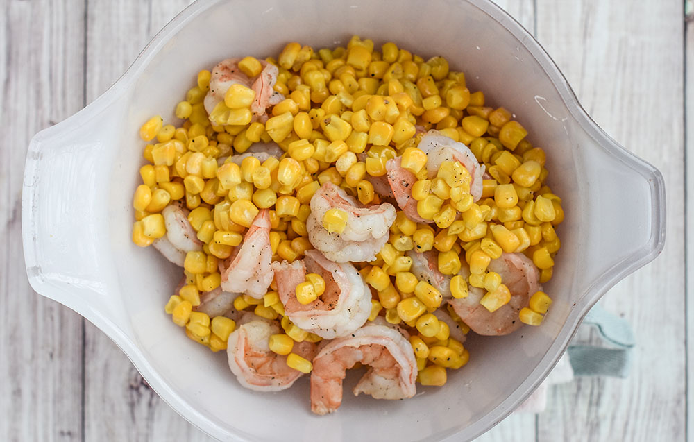 corn and shrimp ready for shrimp and corn chowder