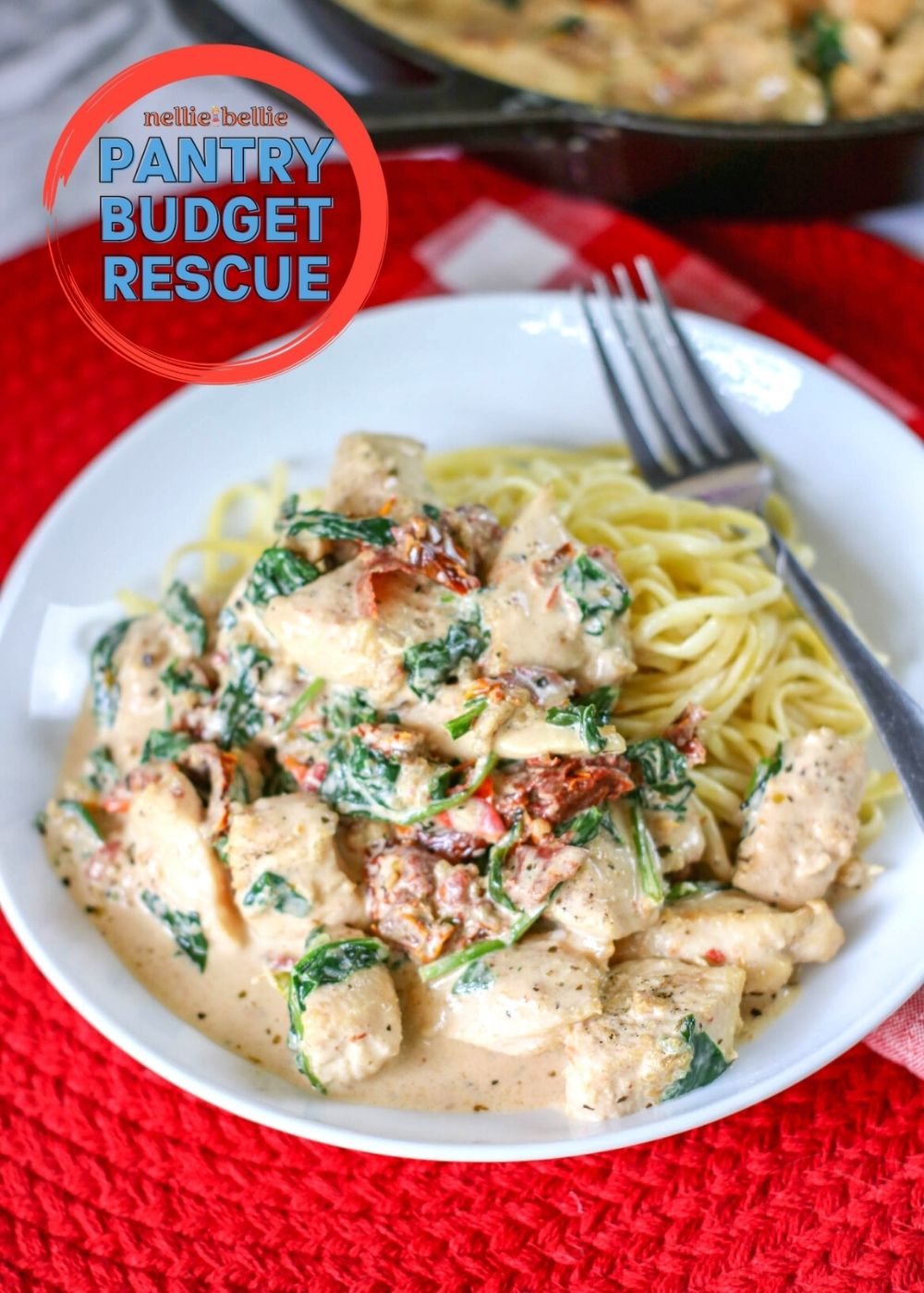 creamy tuscan chicken is an easy skillet dinner.